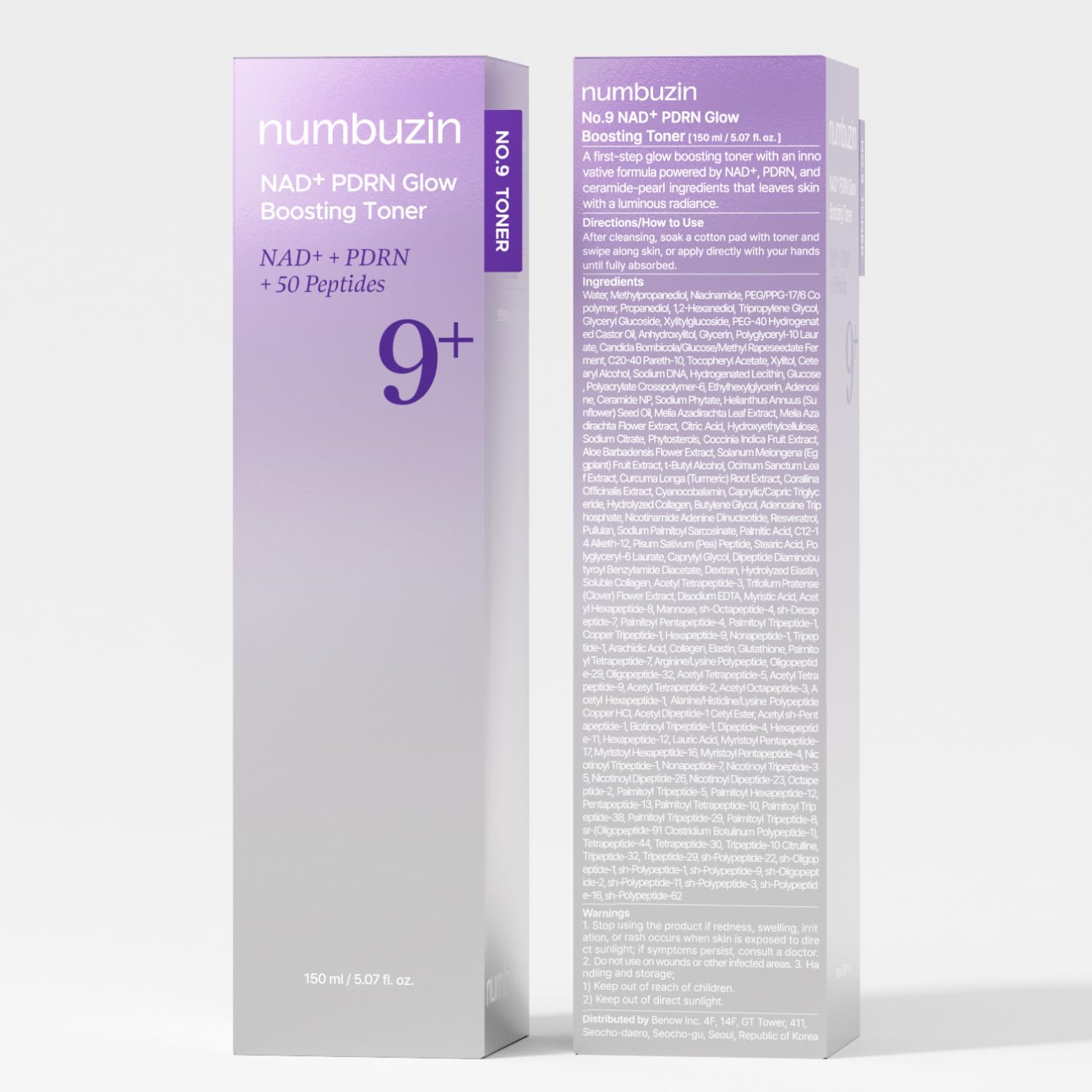 numbuzin No.9 NAD+ Salmon PDRN Glow Boosting Toner, Hydrating & Firming Toner for Wrinkles, Fine Lines & Dull Skin - Maple Wellness Supplements