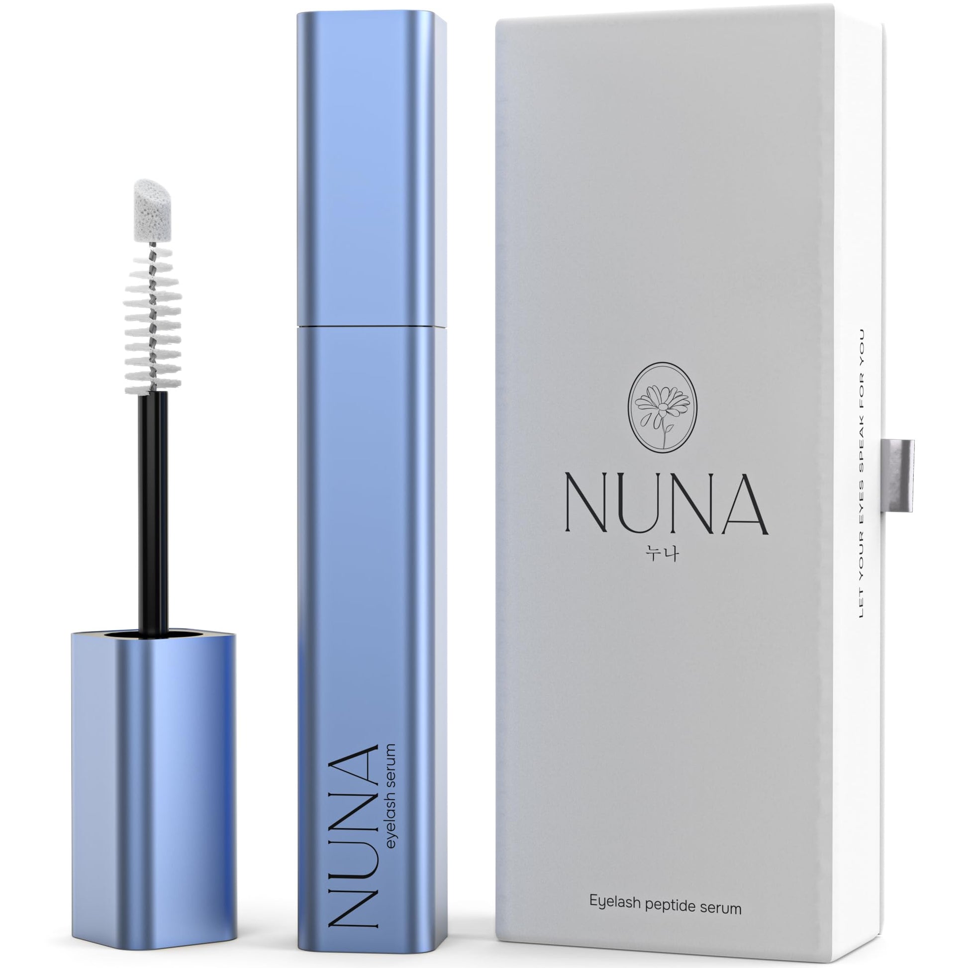 NUNA Eyelash Growth Support Serum 6ml – Eye Lash and Eyebrow Enhancing Serum for Women & Men with Biotin - Korean Multi Peptide & Natural Extracts - Maple Wellness Supplements