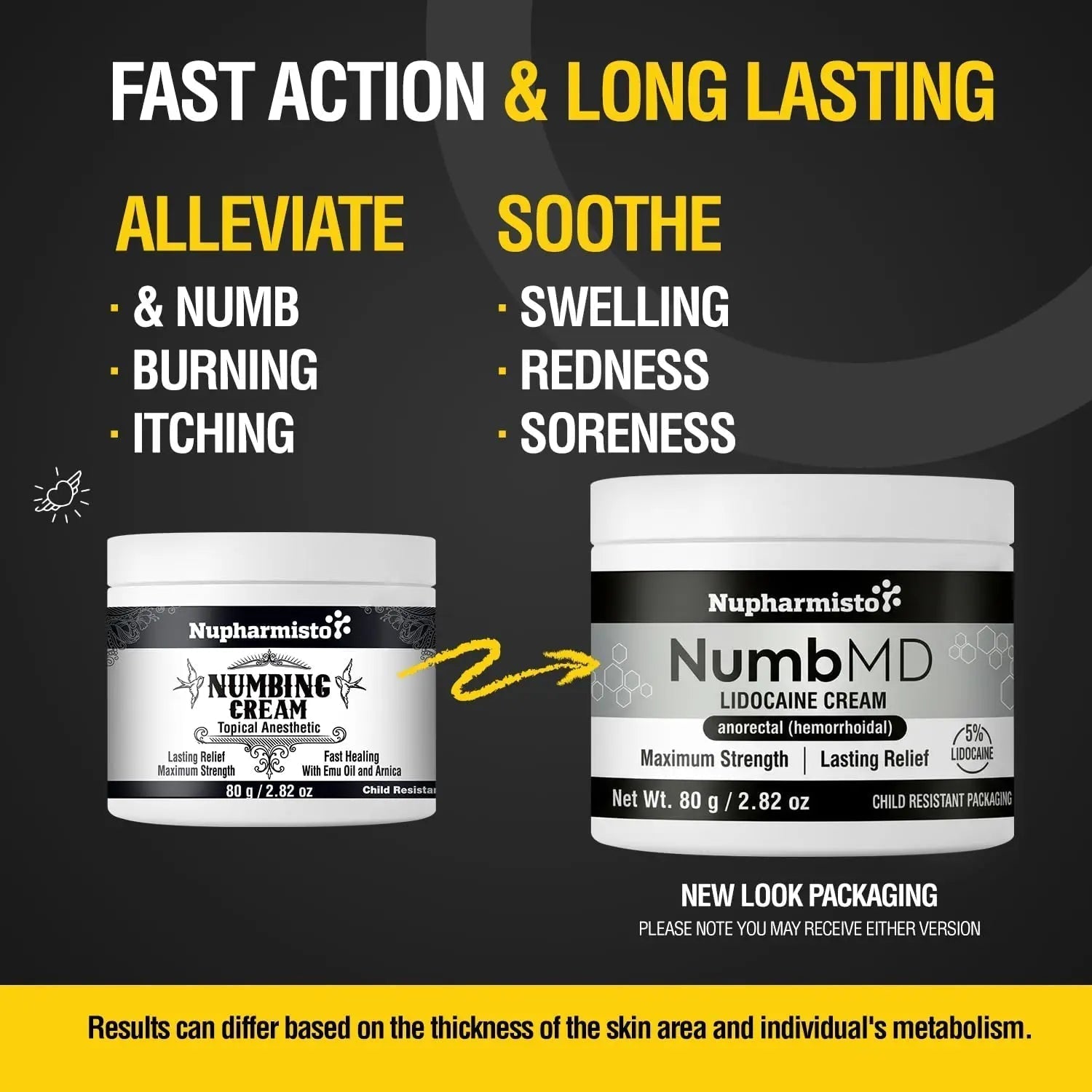 Nupharmisto Numbing Cream Maximum Strength : Long Lasting Numbing Cream with 5X Numbing - Emu Oil and Arnica 80 g / 2.82 oz - Maple Wellness Supplements