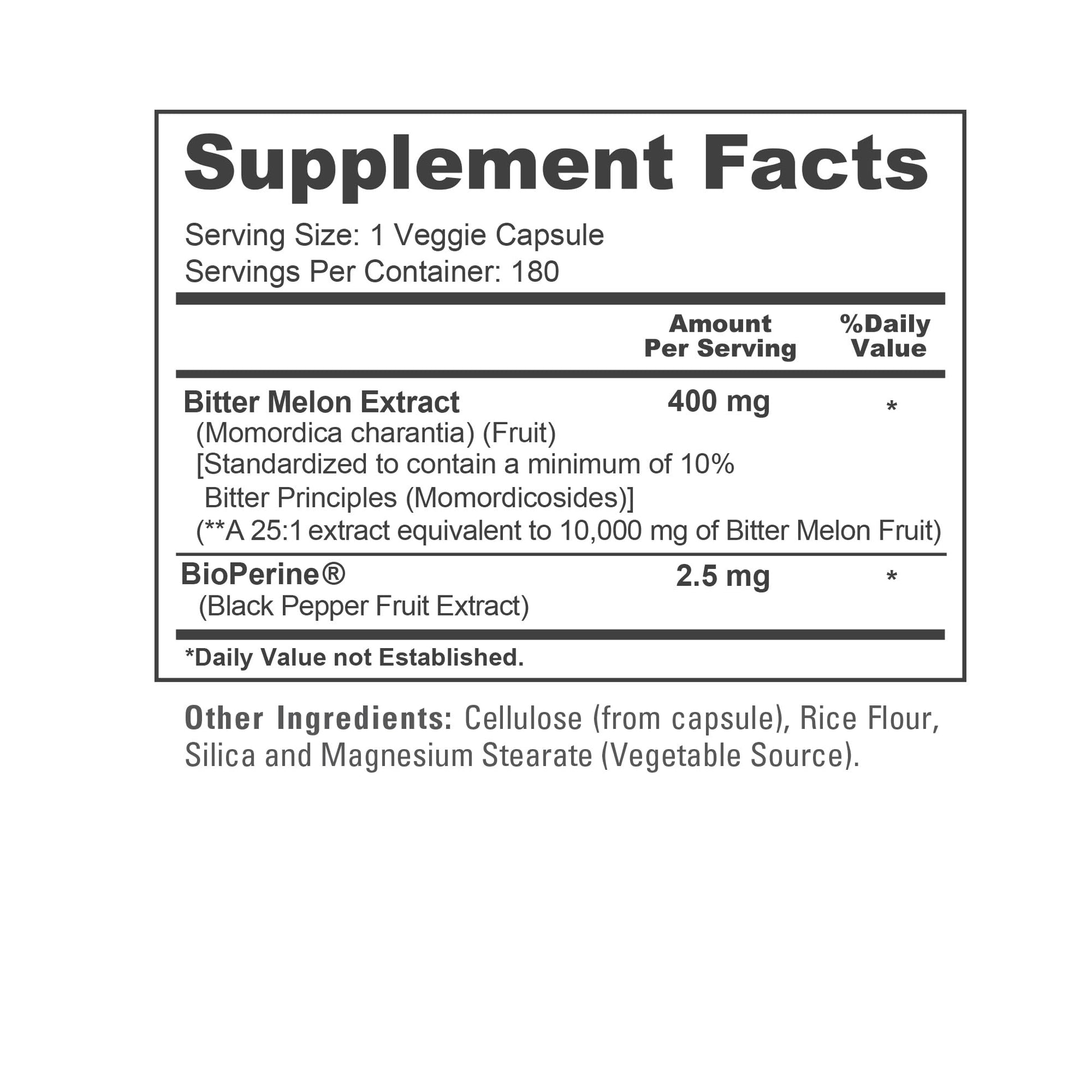 NusaPure Bitter Melon Extract 10,000 mg 180 Vegan Caps (100% Vegetarian, Non-GMO, Gluten-Free, 10% Bitter Principles) Bioperine - Maple Wellness Supplements