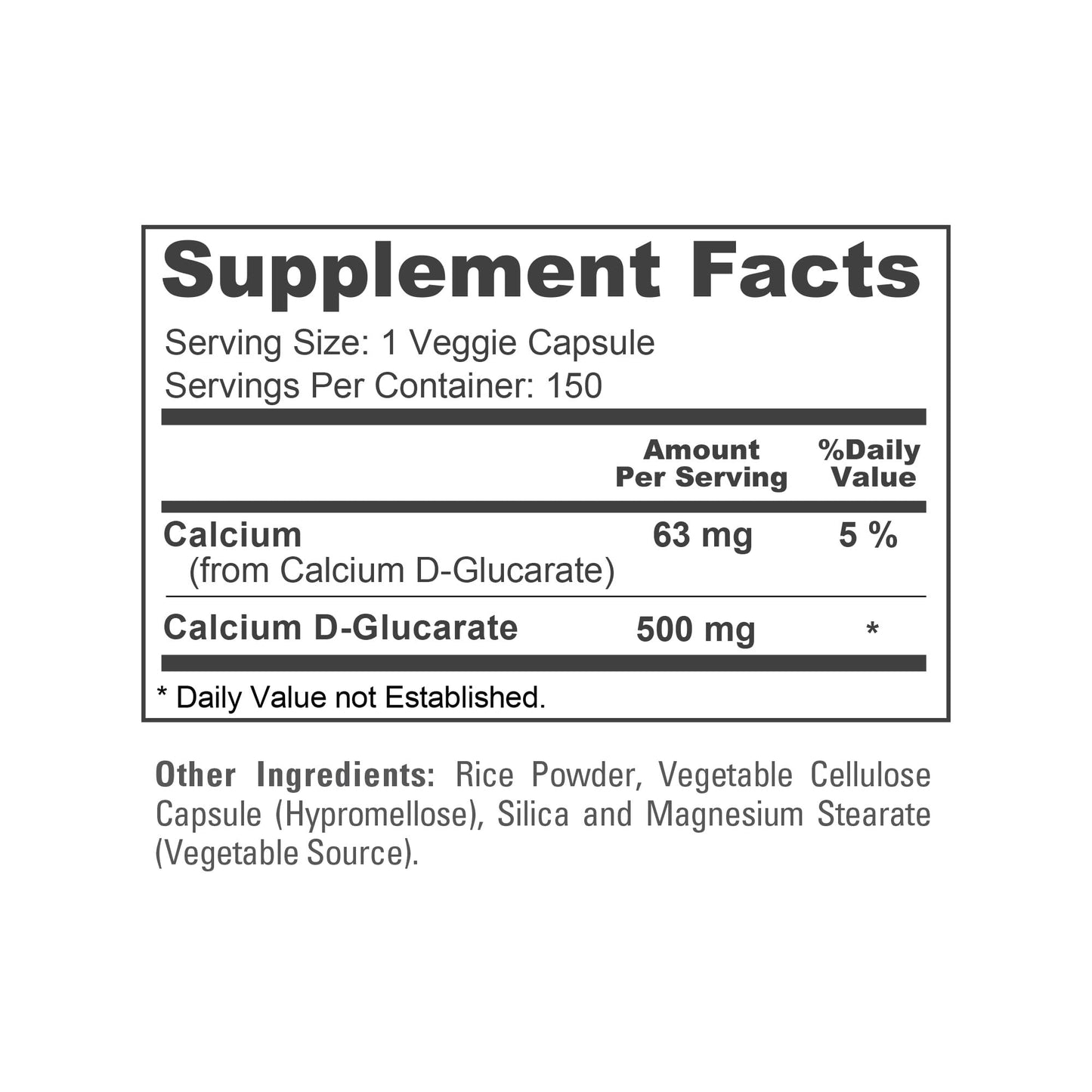 NusaPure Calcium D-Glucarate 500 mg 150 Veggie Caps, Vegan, Non-GMO, Gluten-Free - Maple Wellness Supplements
