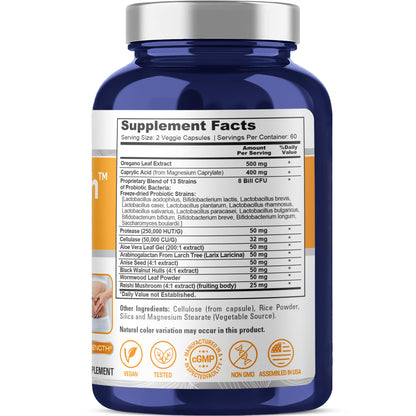 NusaPure CandiHealth Complex (Non-GMO, Vegan) 120 Veggie Capsules - Maple Wellness Supplements