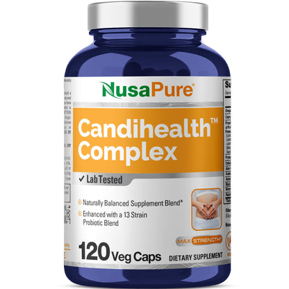 NusaPure CandiHealth Complex (Non-GMO, Vegan) 120 Veggie Capsules - Maple Wellness Supplements