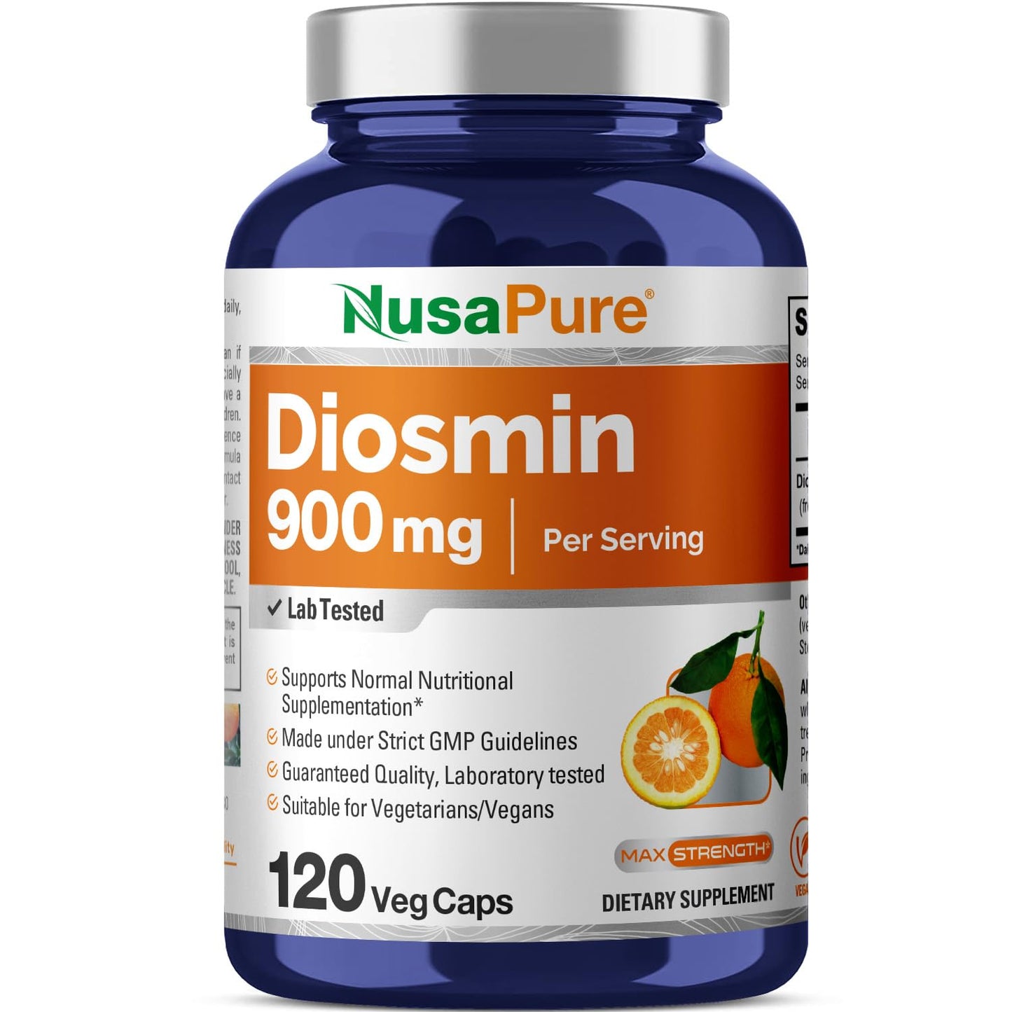 NusaPure Diosmin 900mg per Serving 120 Veggie Caps (Non-GMO, Vegan) - Maple Wellness Supplements