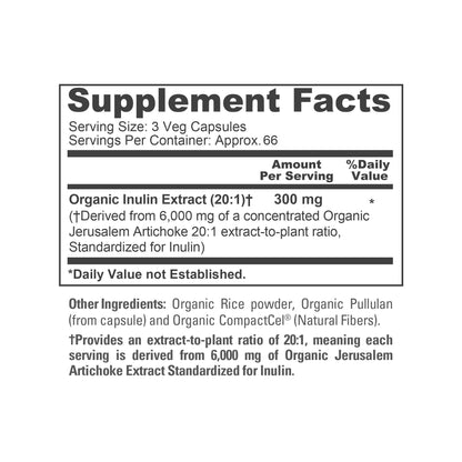NusaPure Inulin Powder 20:1 Extract, 300 mg Equivalent to 6,000mg | 200 Veg Capsules |USDA Organic Suitable for Vegetarians, Vegan, Non-GMO Supplement - Maple Wellness Supplements