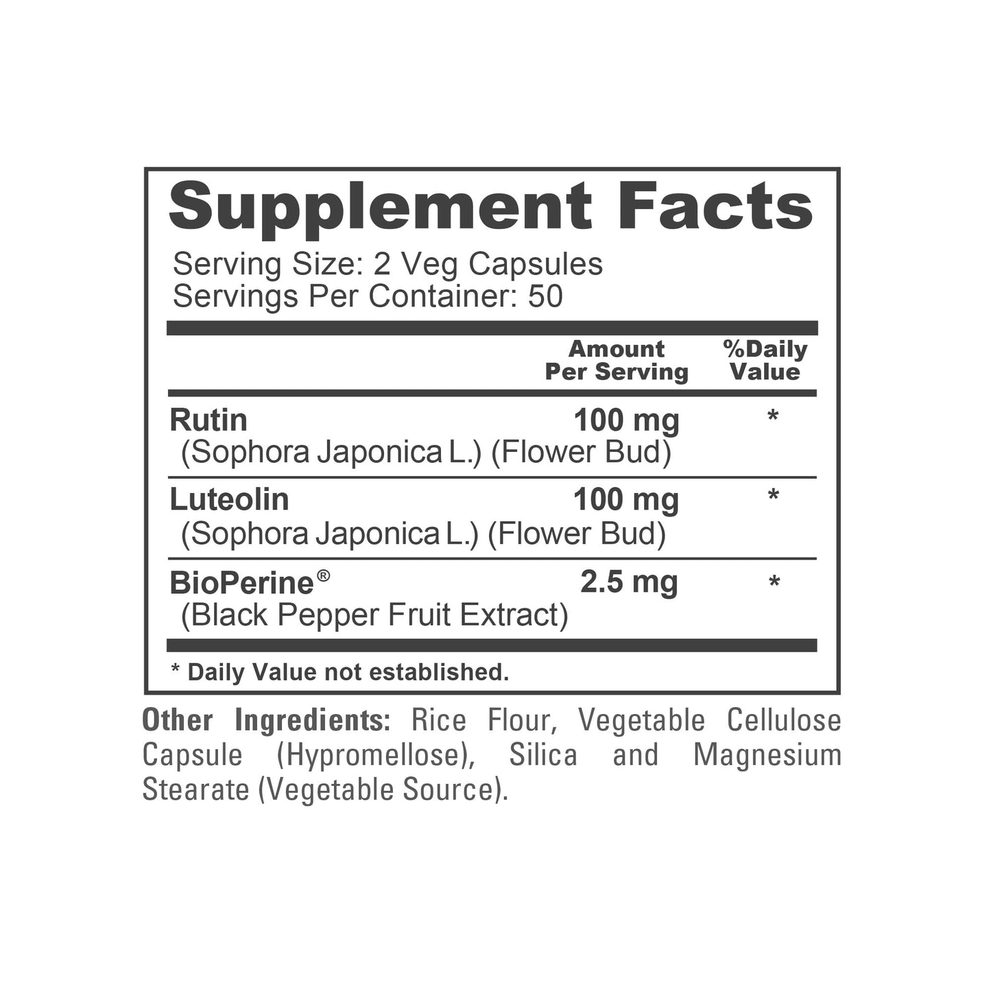 NusaPure Luteolin Complex with Rutin 200 mg | 100 Capsules | Vegetarian, Non-GMO & Vegan Flavonoid Formula - Maple Wellness Supplements