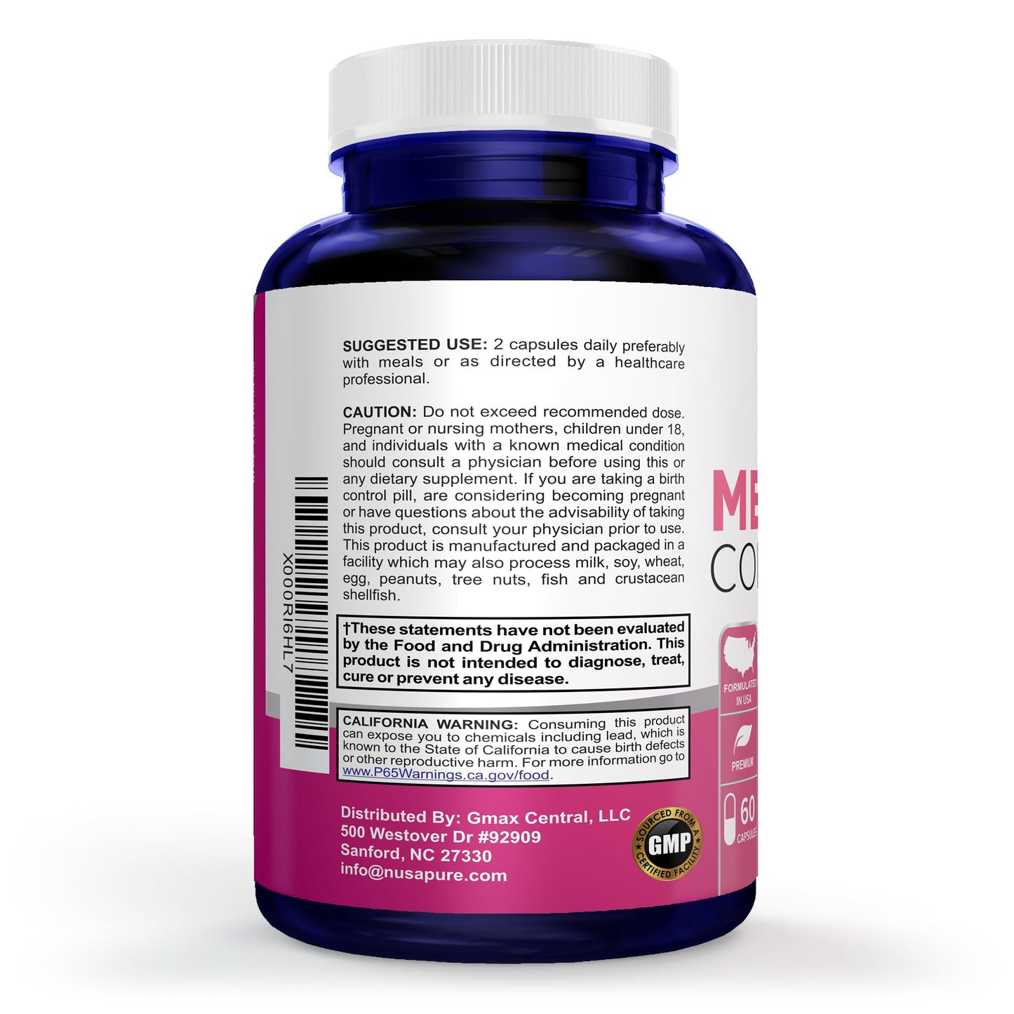 NusaPure Menopause Complex : Black Cohosh and Herbal Ingredients - 60 Capsules - Maple Wellness Supplements