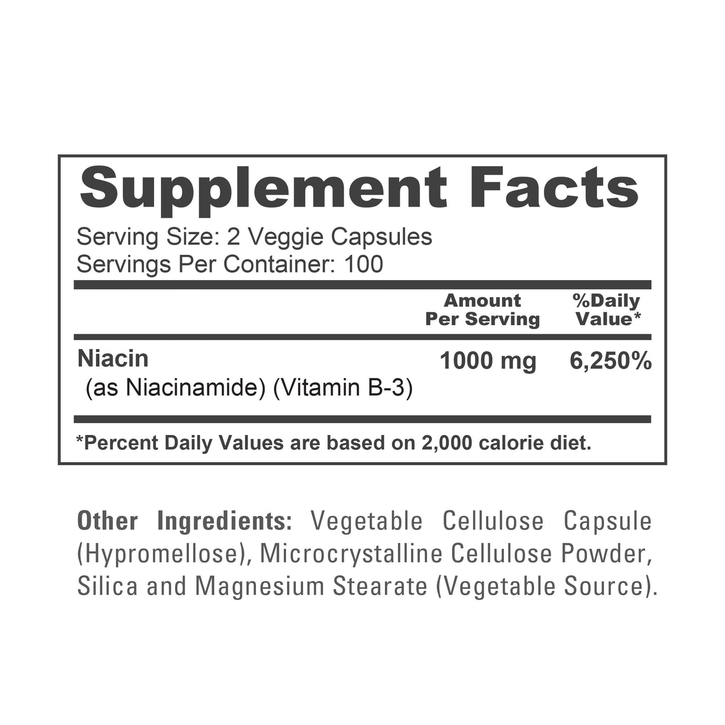 NusaPure Niacinamide 1000mg 200 Veggie Capsules (Non-GMO, Vegan) Flush Free - Maple Wellness Supplements