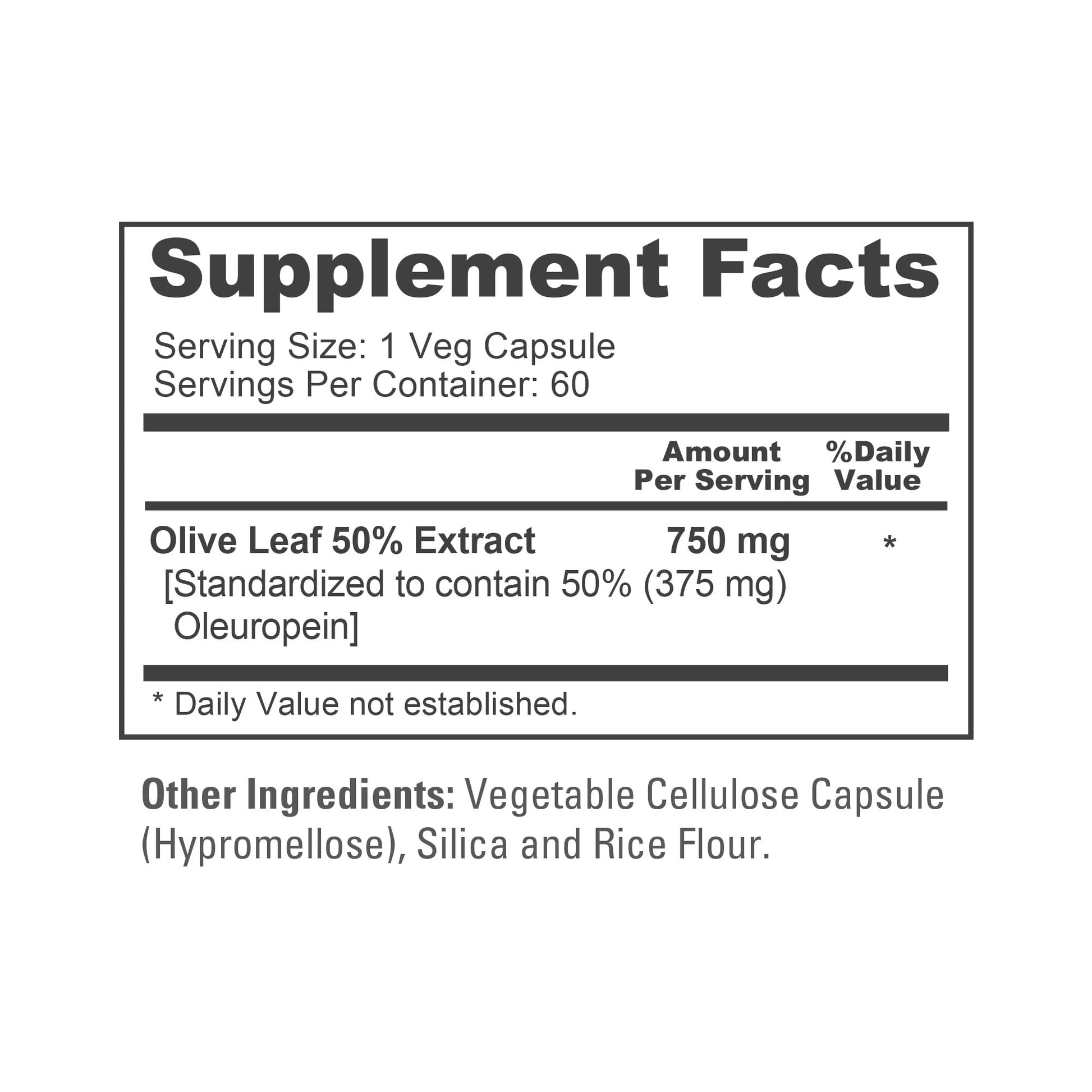 NusaPure Olive Leaf Extract 750 mg - 50% Oleuropein - Vegan and Vegetarian Non-GMO - Super Strength - No Oil - 60 Capsules - Maple Wellness Supplements