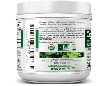 NusaPure Organic Kale Powder Extract 10:1 - Suitable for Vegetarian/Vegan, Non- GMO - 10,000 mg - 250 Capsules - Maple Wellness Supplements