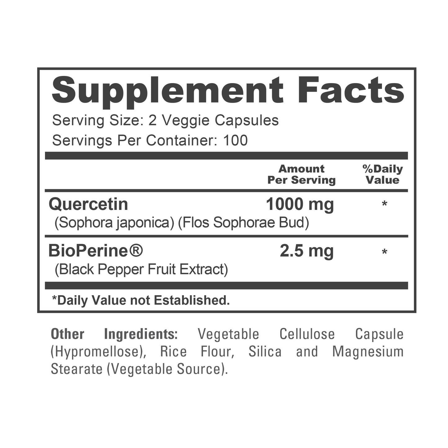 NusaPure Quercetin - Suitable for Vegetarian/Vegan, Non - GMO - 1000 mg - 200 Capsules - Maple Wellness Supplements