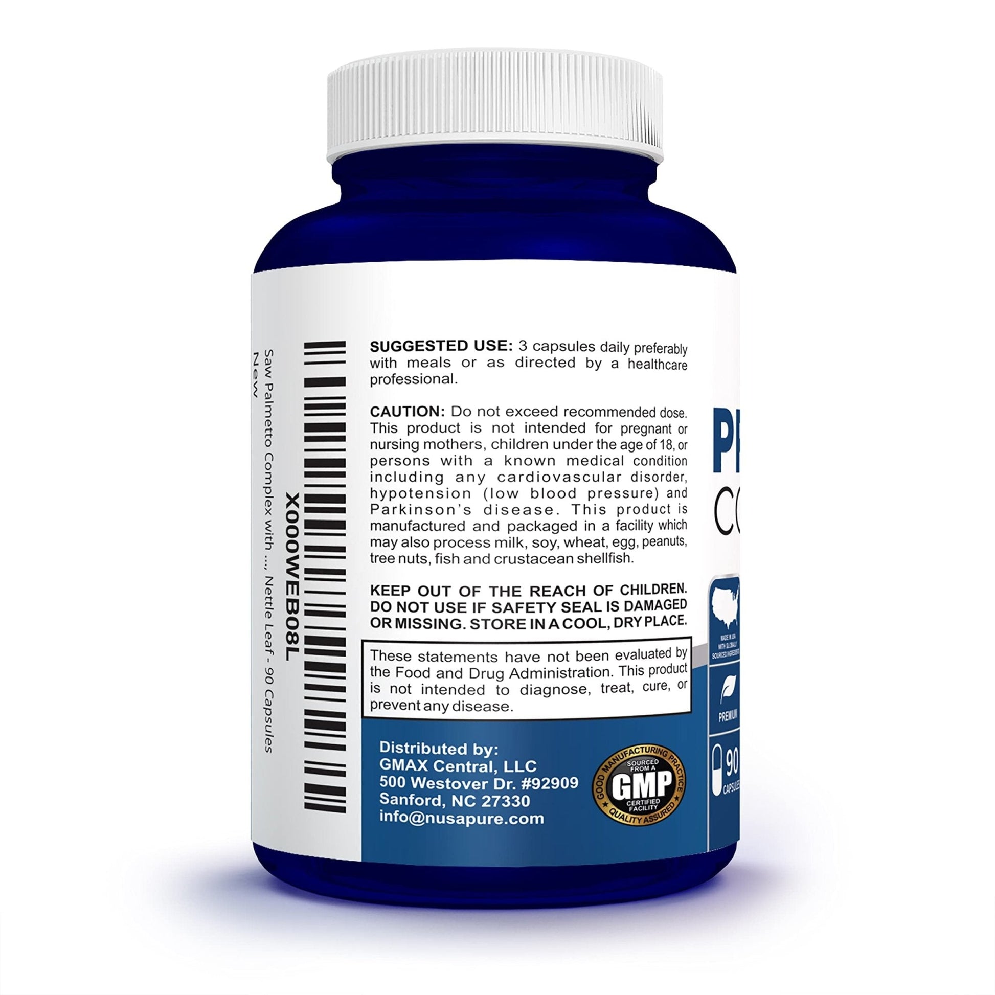 NusaPure Saw Prostate Palmetto Complex (Plant Sterol Complex, Nettle Root, Pygeum Bark, Graviola) - 90 Capsules - Maple Wellness Supplements