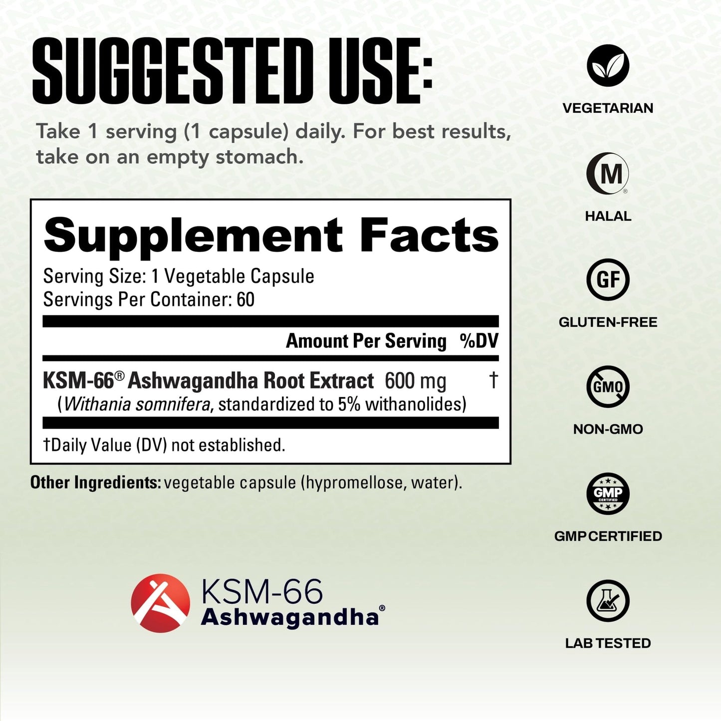 NutraBio Ashwagandha KSM-66 | Ashwagandha Herbal Supplement for Stress, Mood, & Performance | 600 MG of Clinically Studied KSM66 60 Capsules - Maple Wellness Supplements