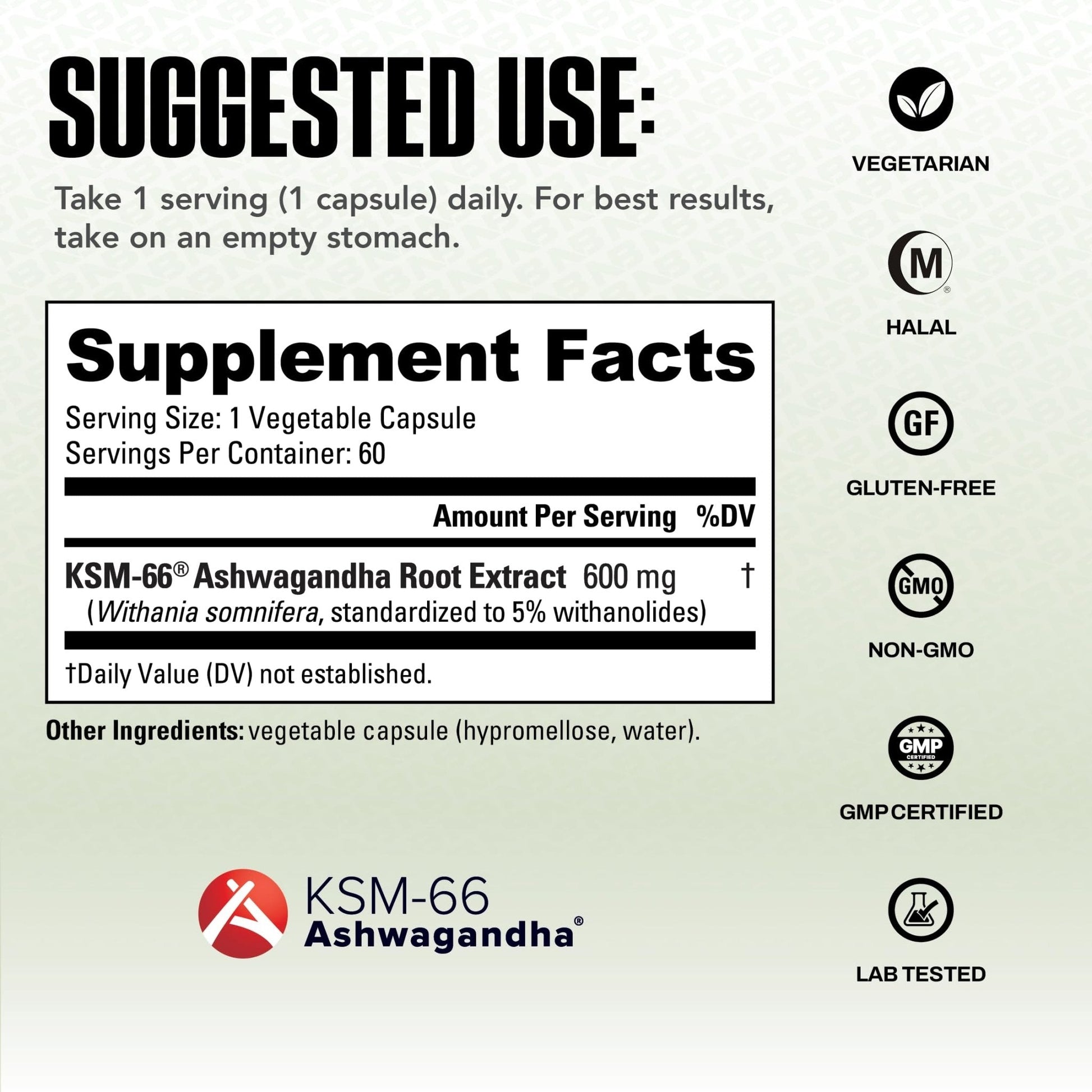 NutraBio Ashwagandha KSM-66 | Ashwagandha Herbal Supplement for Stress, Mood, & Performance | 600 MG of Clinically Studied KSM66 60 Capsules - Maple Wellness Supplements