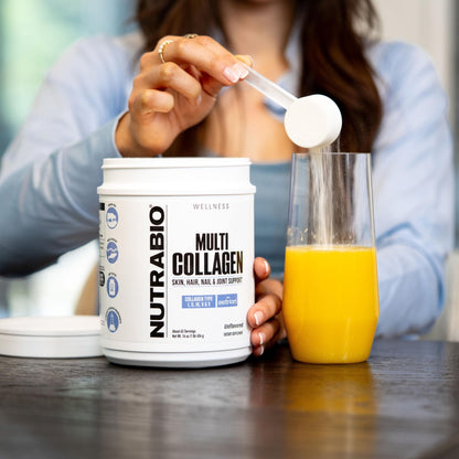 NutraBio Multi Collagen Powder - Hydrolyzed Collagen Peptides for Glowing Hair & Skin - Grass-Fed - Collagen Powder for Women and Men - 40 Servings- Unflavored - Maple Wellness Supplements