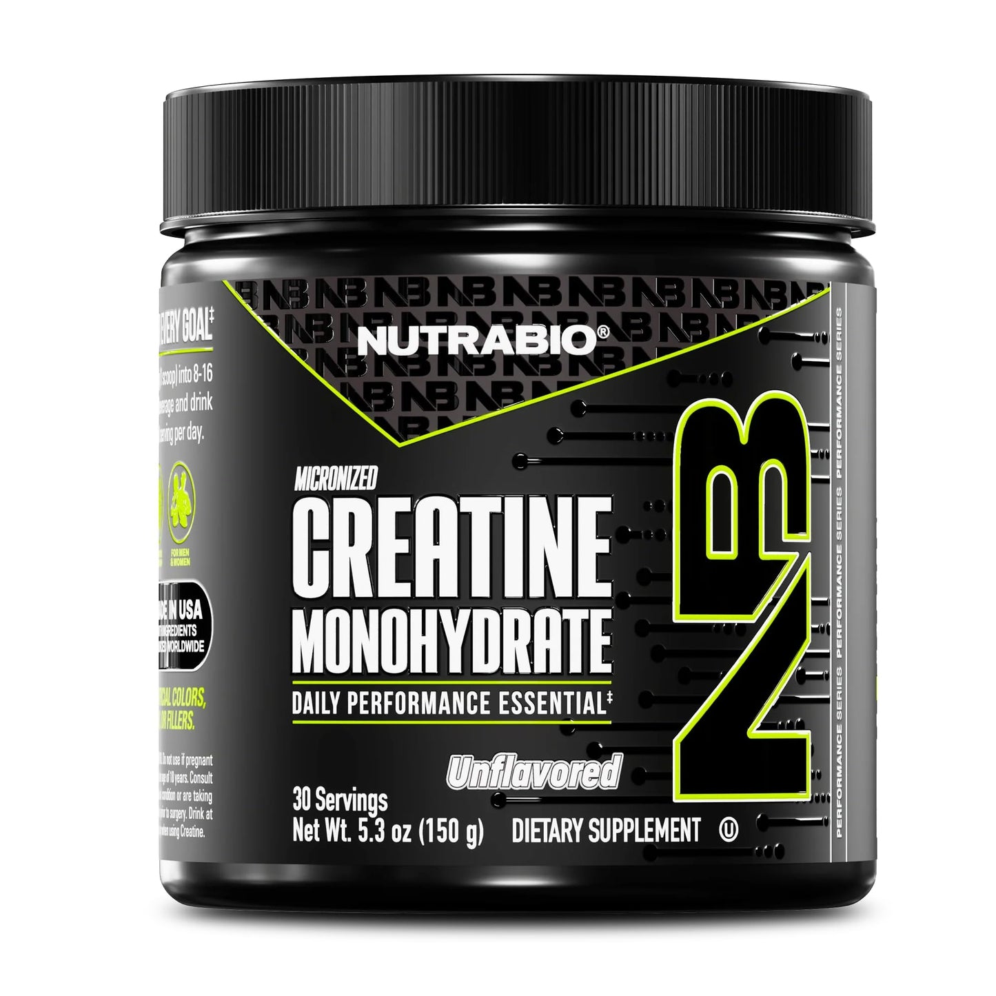 NutraBio Pure Micronized Creatine Monohydrate Powder Supplement, Unflavored, (150 g) - Supports Bulk Muscle Energy, Recovery, and Strength - HPLC Tested Creatine Powder Supplement for Men and Women - Maple Wellness Supplements
