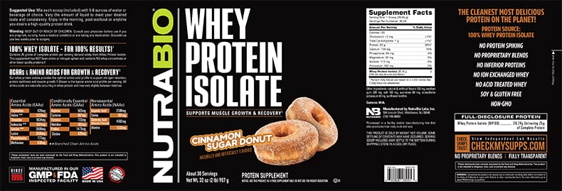 NutraBio Whey Protein Isolate Supplement – 25g of Protein Per Scoop with Complete - Maple Wellness Supplements