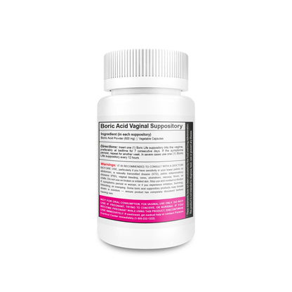 NutraBlast Boric Acid Suppositories - 100% Pure Made in USA - Boric Life Intimate Health Support (14 Count) - Maple Wellness Supplements