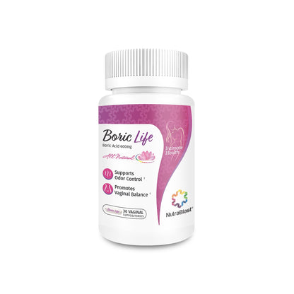 NutraBlast Boric Acid Suppositories - 100% Pure Made in USA - Boric Life Intimate Health Support (30 Count) - Maple Wellness Supplements