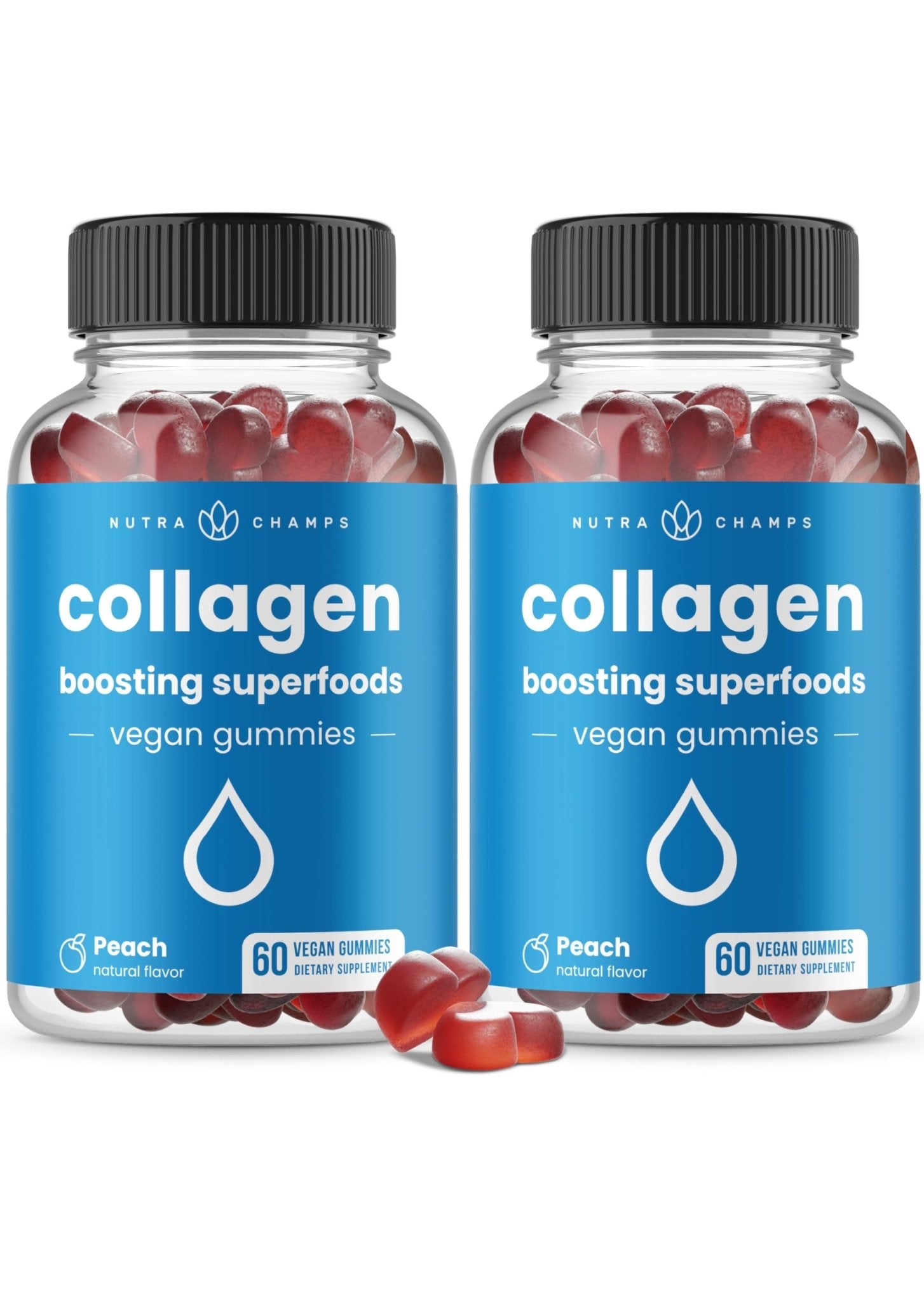 NutraChamps Collagen Boosting Gummies, Collagen Booster Gummy for Natural Collagen Production, Vegan Pectin Supplements Chews for Women & Men, - Maple Wellness Supplements