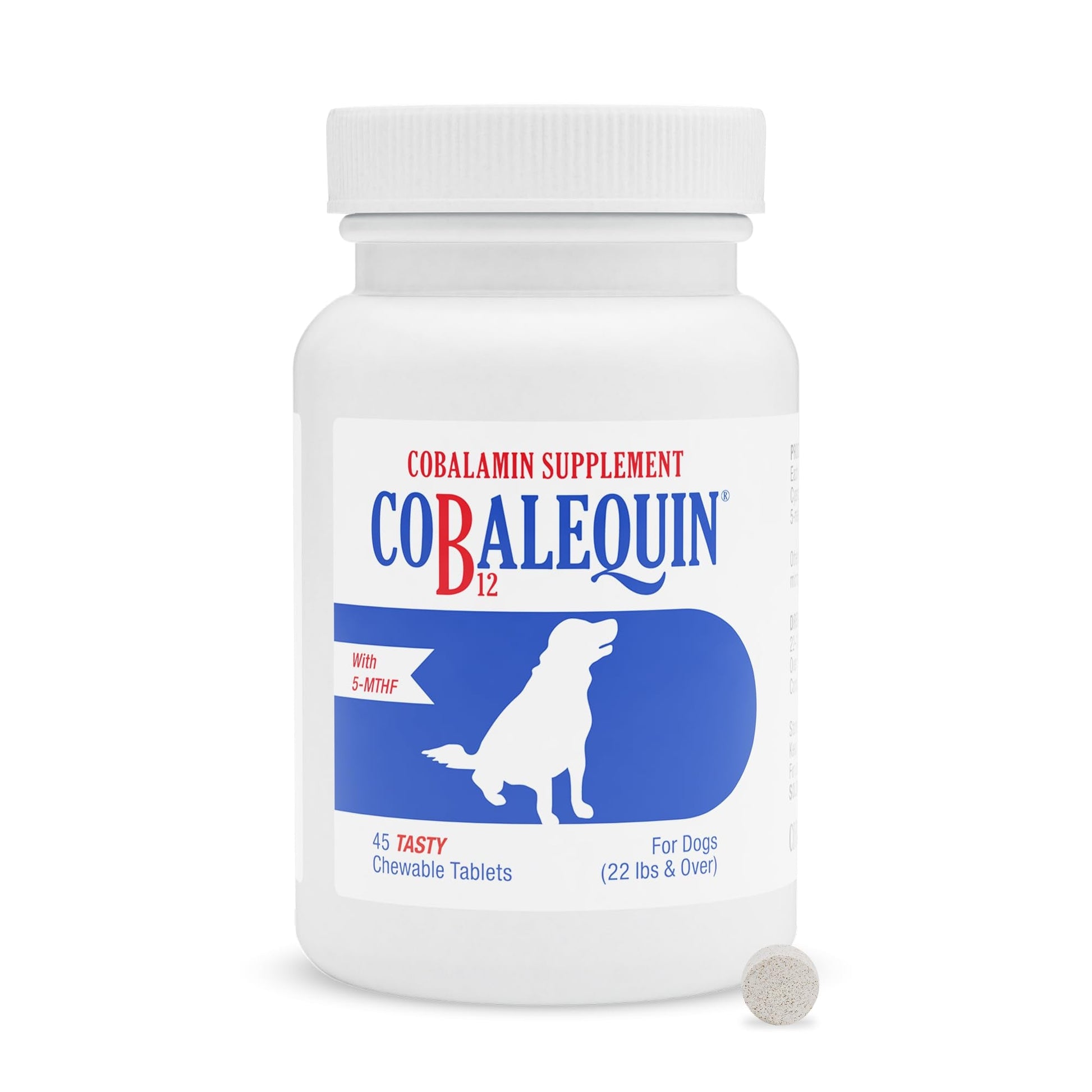 Nutramax Cobalequin B12 for Dogs, Oral Cobalamin Supplement with Folate, Vitamin B12 for Dogs Over 22 lbs., Supports GI Health, Chewable Tablets, 45 Count - Maple Wellness Supplements