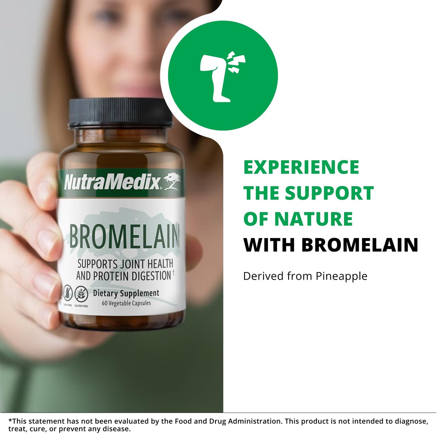 NutraMedix Bromelain Supplements - Proteolytic Enzymes from Pineapple Stems + Bromelain 1,000mg - Designed to Offer Digestion, Exercise and Joint Support - Gluten, Soy and Dairy-Free (60 Capsules) - Maple Wellness Supplements