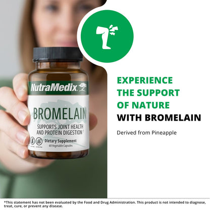 NutraMedix Bromelain Supplements - Proteolytic Enzymes from Pineapple Stems + Bromelain 1,000mg - Designed to Offer Digestion, Exercise and Joint Support - Gluten, Soy and Dairy-Free (60 Capsules) - Maple Wellness Supplements