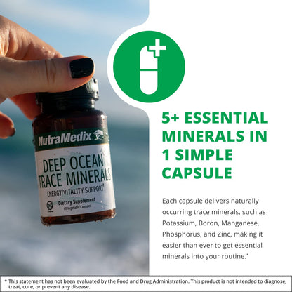 NutraMedix Deep Ocean Trace Minerals 1,000mg - Mineral & Energy Supplements - Magnesium, Zinc, Potassium, Boron, Phosphorus & Manganese - Maple Wellness Supplements