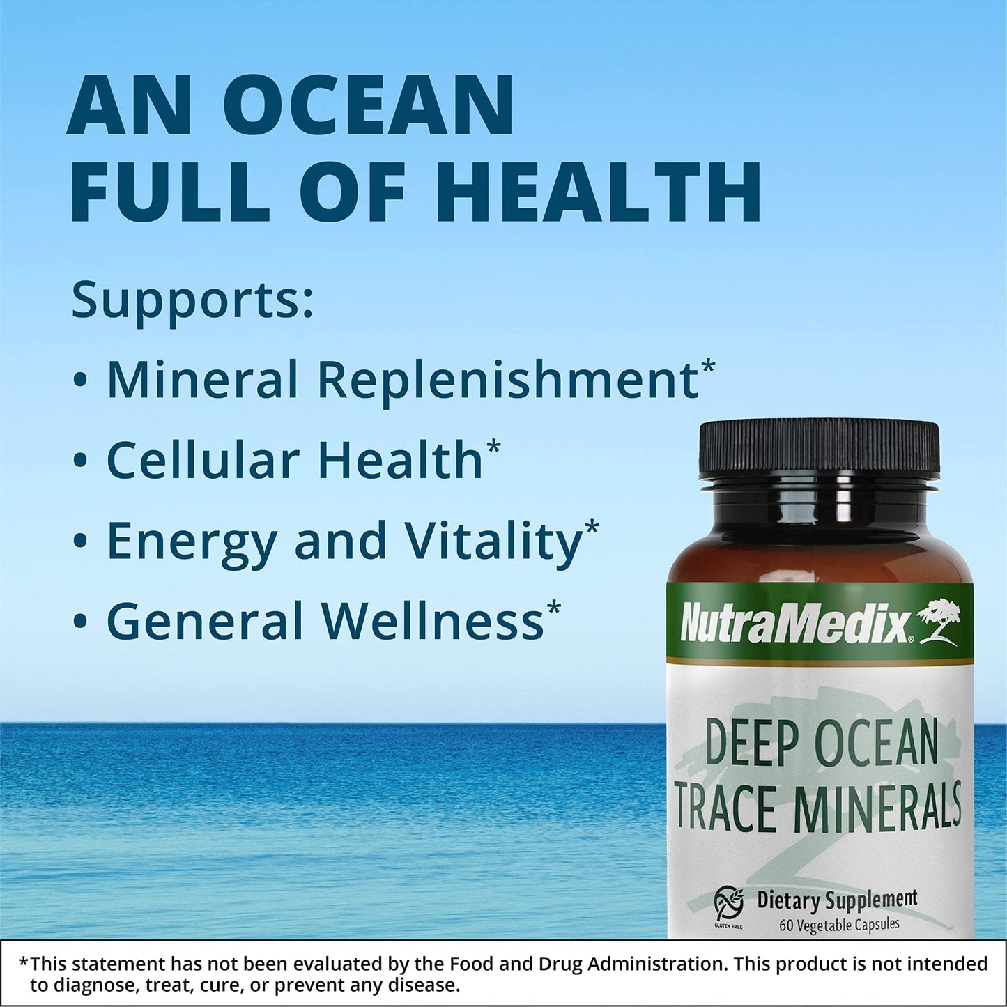 NutraMedix Deep Ocean Trace Minerals 1,000mg - Mineral & Energy Supplements - Magnesium, Zinc, Potassium, Boron, Phosphorus & Manganese - Maple Wellness Supplements