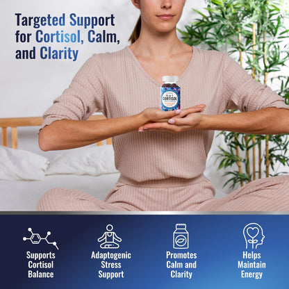 NutraPep Cortisol Gummies for Women Men - 13-in-1 High Cortisol Reducer with Ashwagandha Magnesium L-theanine Rhodiola Rosea - Daily Cortisol Detox Manager for Stress Focus Support - Vegan Sugar Free - Maple Wellness Supplements