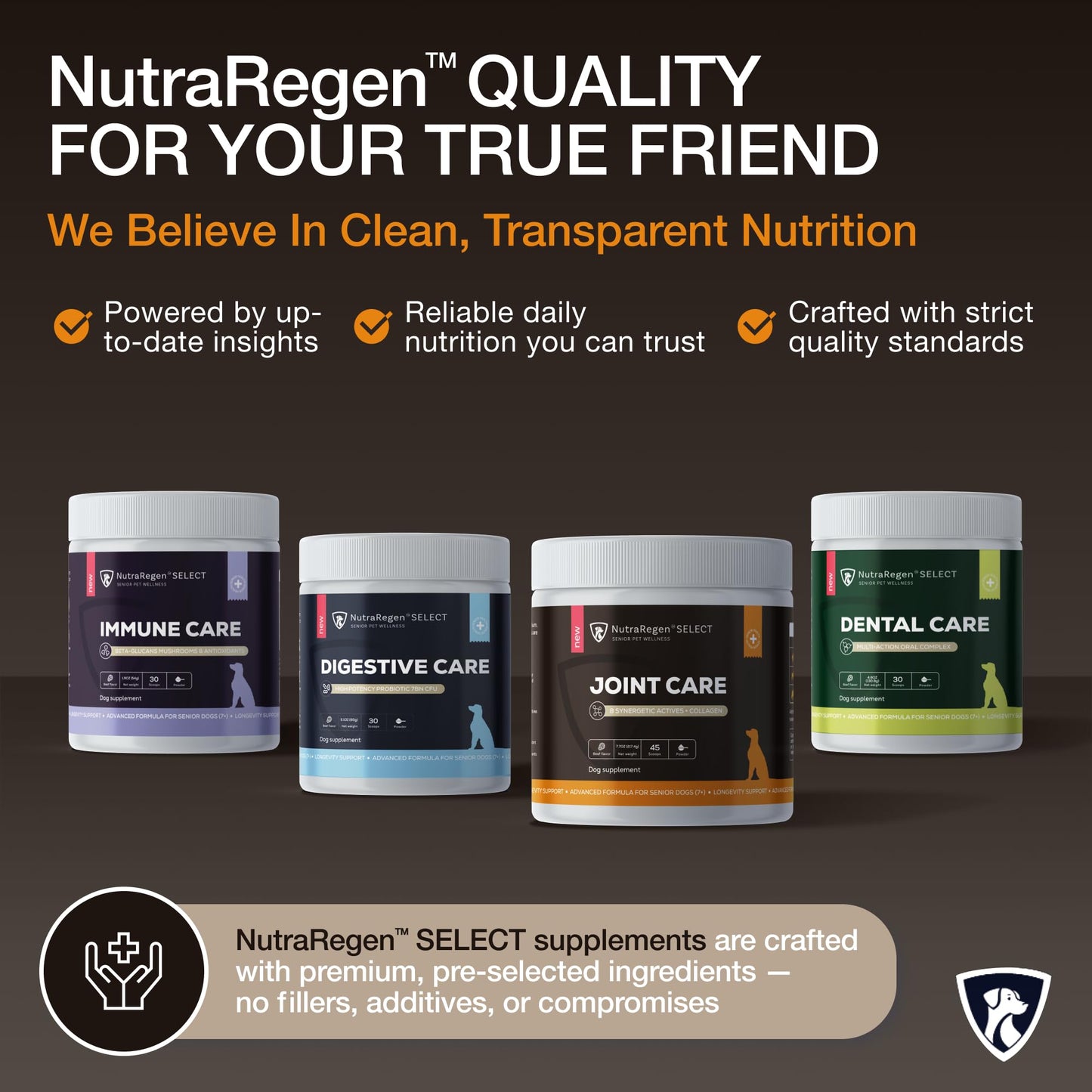 NutraRegen Select Senior Dog Joint Supplement 45 Scoops | Natural Glucosamine Chondroitin for Dogs with Collagen | Hip and Joint Powder | 7.7 Oz - Maple Wellness Supplements