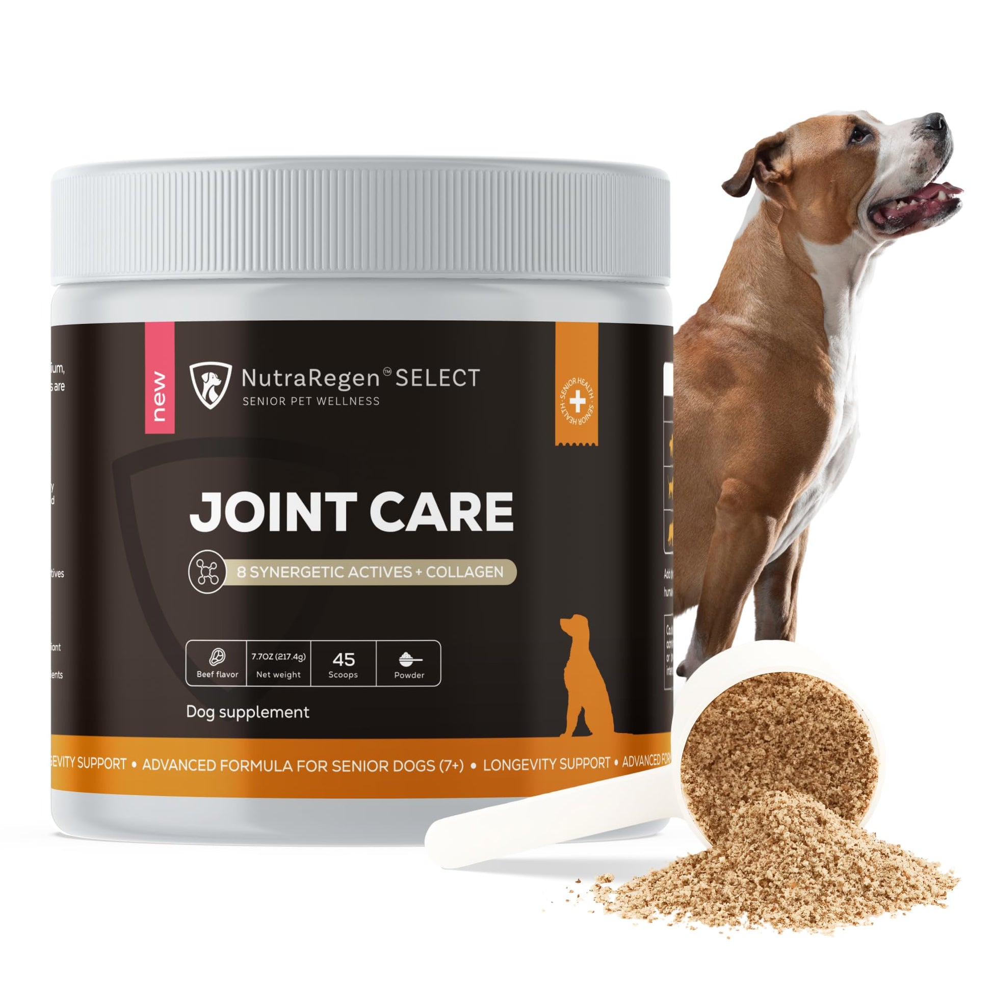NutraRegen Select Senior Dog Joint Supplement 45 Scoops | Natural Glucosamine Chondroitin for Dogs with Collagen | Hip and Joint Powder | 7.7 Oz - Maple Wellness Supplements