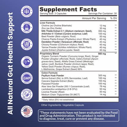 Nutreb Liver & Colon Cleanse - 2X Stronger - Liver Cleanse Detox & Repair - Colon Cleanser & Detox - Premium Milk Thistle Supplement - Maple Wellness Supplements