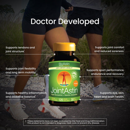 Nutrex Hawaii JointAstin - 12 mg, 120 Softgels - Joint Support Supplement with Glucosamine & BioAstin Hawaiian Astaxanthin - Farm-Direct Antioxidant Supplement Joint, Eye, Skin & Immune System Health* - Maple Wellness Supplements