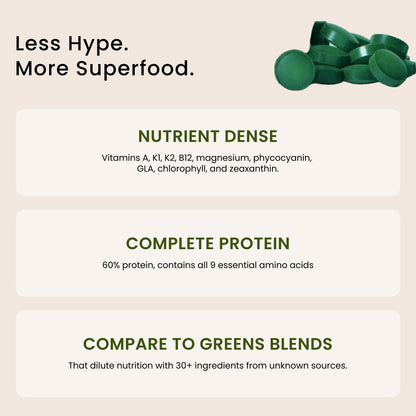 Nutrex Hawaii Pure Hawaiian Spirulina – Vegan Superfood, 500 mg Tablets, Farm Grown in Kona, Non-GMO - Maple Wellness Supplements