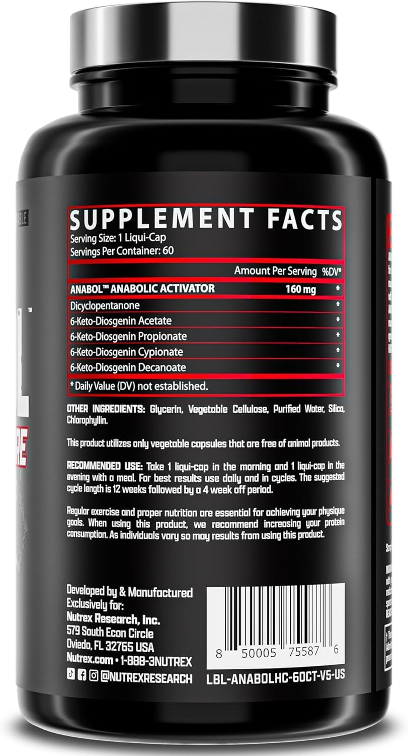Nutrex Research Anabol Hardcore Anabolic Activator, Muscle Builder and Hardening Agent, 60 Pills - Maple Wellness Supplements