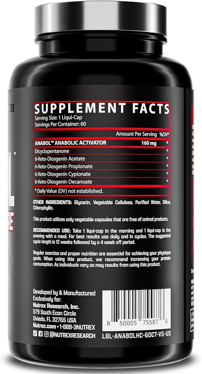Nutrex Research Anabol Hardcore Anabolic Activator, Muscle Builder and Hardening Agent, 60 Pills - Maple Wellness Supplements