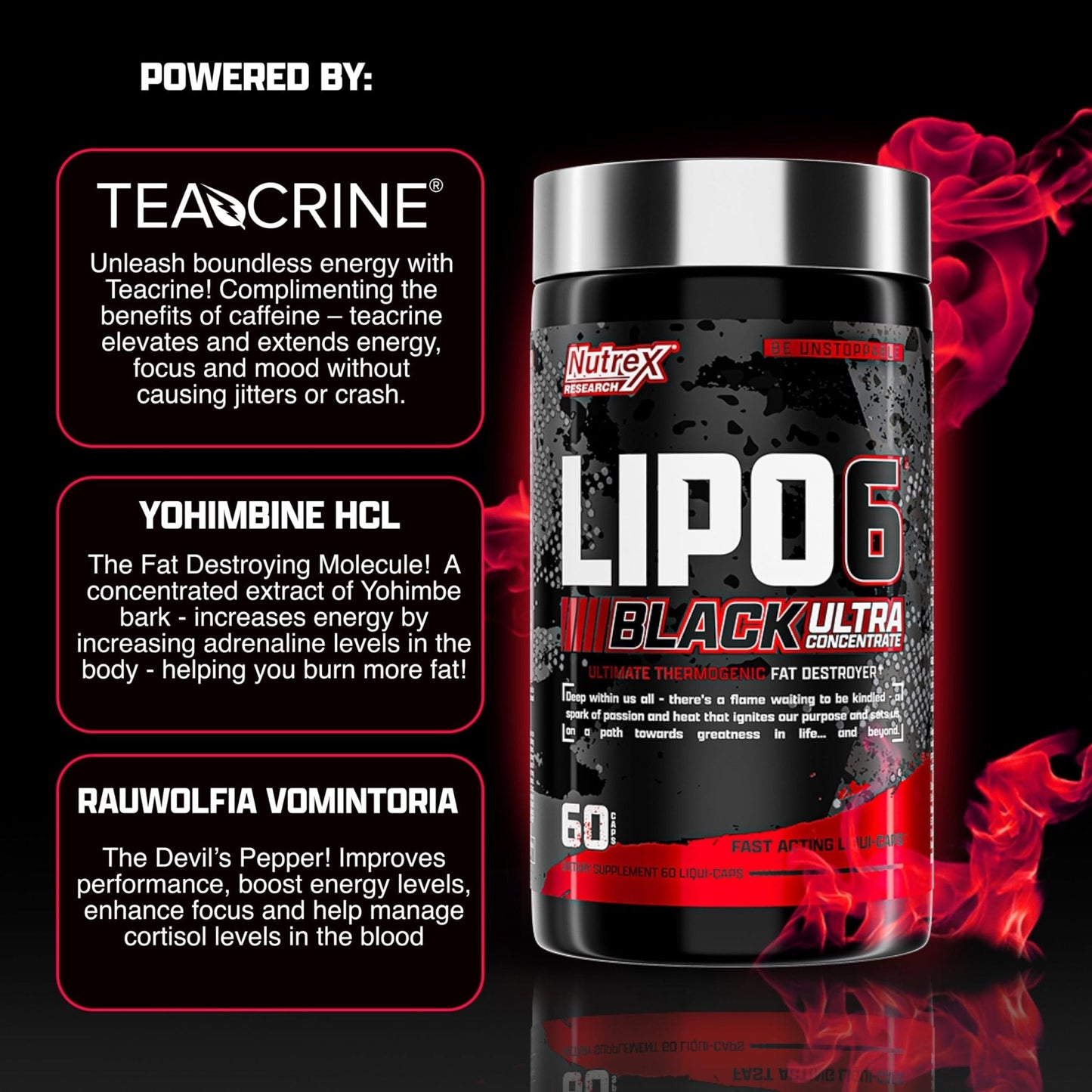 Nutrex Research Lipo-6 Black Ultra Concentrate | Thermogenic Energizing Supplement, Increase , Energy & Intense Focus |Capsule, 60Count - Maple Wellness Supplements
