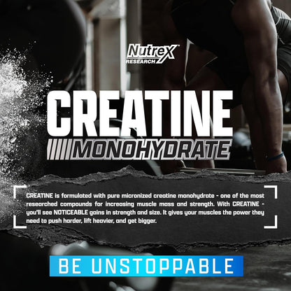 Nutrex Research Ultra Pure Creatine Monohydrate Powder Unflavored | 5G Micronized Creatine Powder for Muscle Gain, Strength - Maple Wellness Supplements