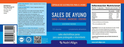 Nutri-Align Fasting Salts Electrolytes Advanced, 120 Capsules | Sodium Potassium Magnesium Phosphorus | Pure Fasting Electrolytes | Sugar Free & Filler Free - Maple Wellness Supplements