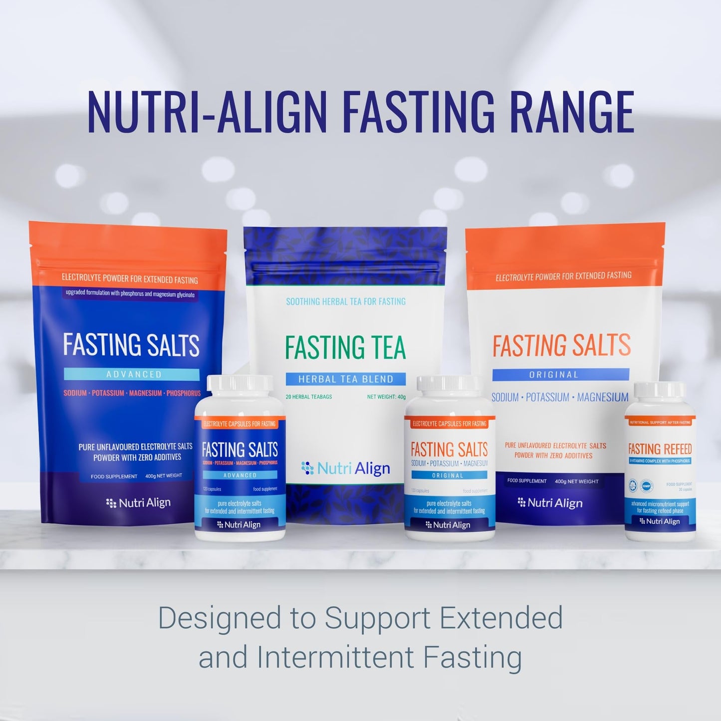 Nutri-Align Fasting Salts Electrolytes Advanced, 120 Capsules | Sodium Potassium Magnesium Phosphorus | Pure Fasting Electrolytes | Sugar Free & Filler Free - Maple Wellness Supplements