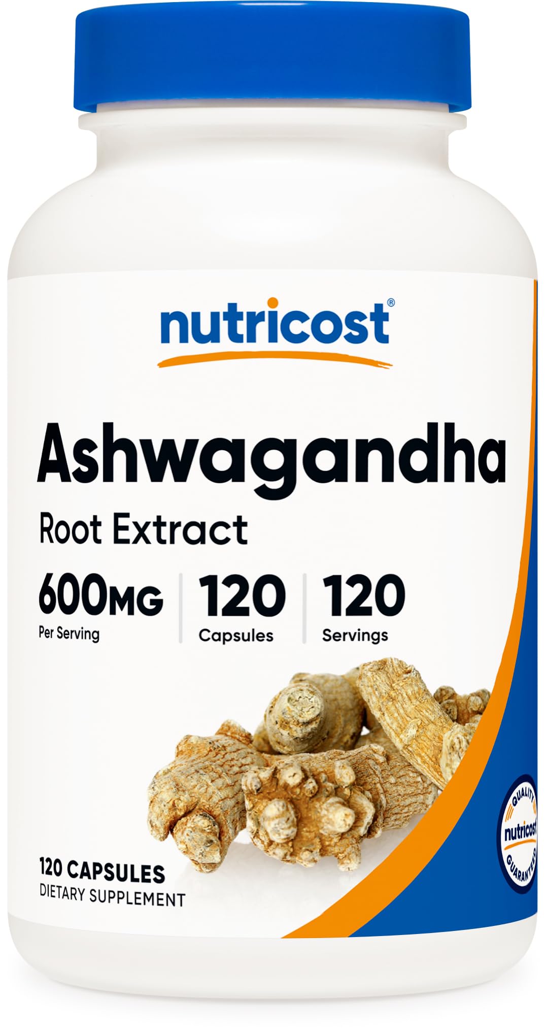 Nutricost Ashwagandha Herbal Supplement 600mg, 120 Capsules - Vegetarian, Non-GMO, Gluten Free, Ashwagandha Root - Maple Wellness Supplements