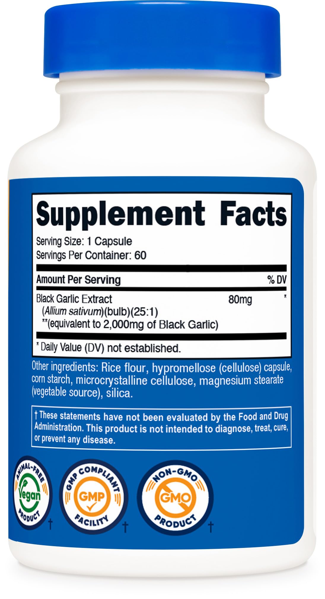 Nutricost Black Garlic Extract 60 Capsules for 60 Servings Per Bottle - Aged Black Garlic Extract, Vegan - Maple Wellness Supplements