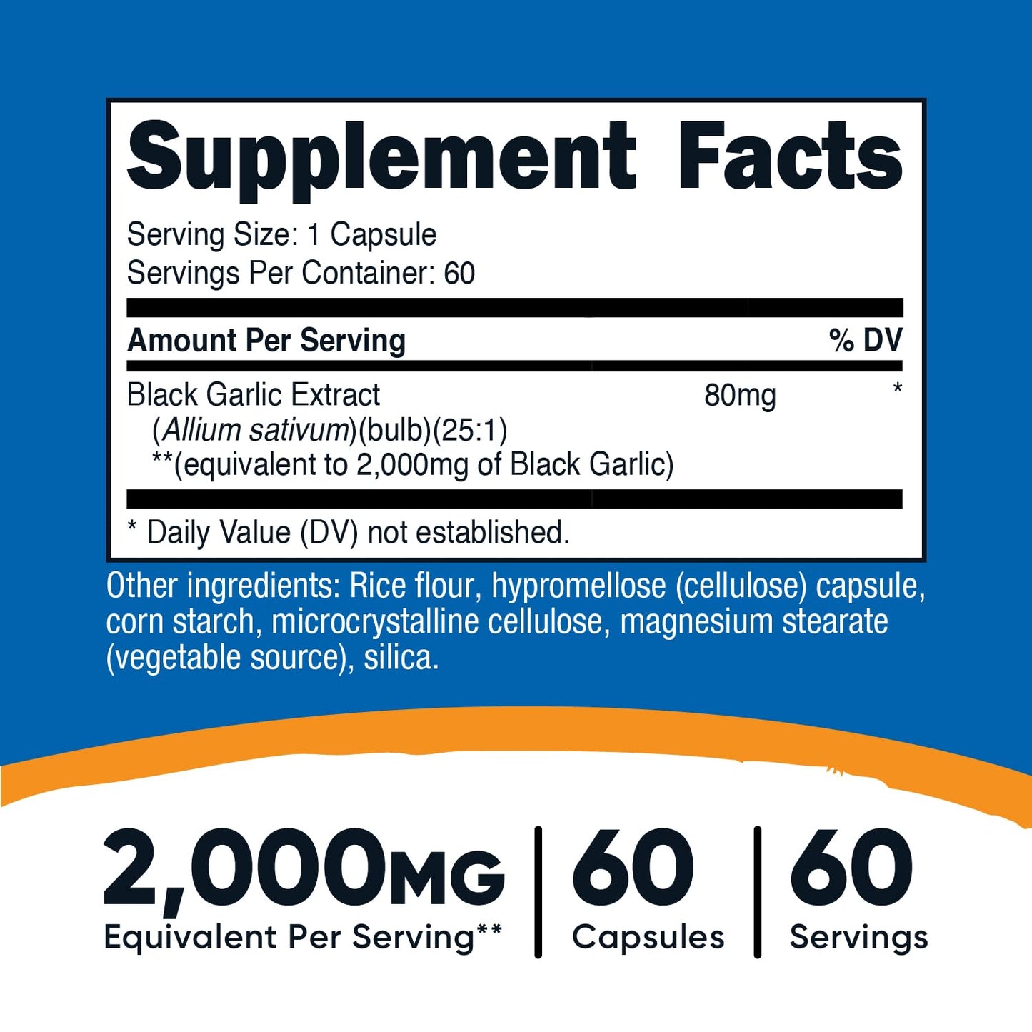 Nutricost Black Garlic Extract 60 Capsules for 60 Servings Per Bottle - Aged Black Garlic Extract, Vegan - Maple Wellness Supplements