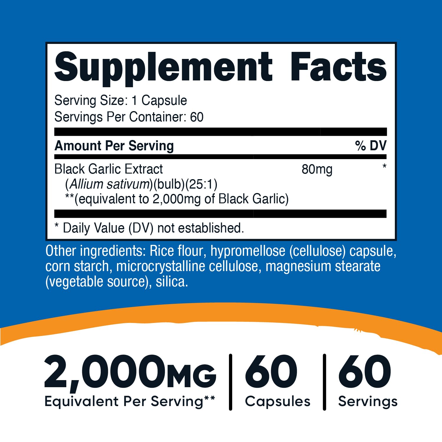 Nutricost Black Garlic Extract 60 Capsules for 60 Servings Per Bottle - Aged Black Garlic Extract, Vegan - Maple Wellness Supplements