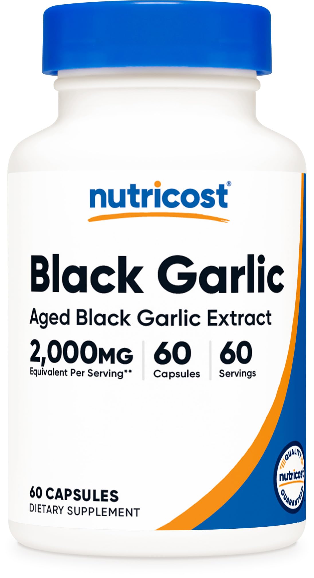 Nutricost Black Garlic Extract 60 Capsules for 60 Servings Per Bottle - Aged Black Garlic Extract, Vegan - Maple Wellness Supplements