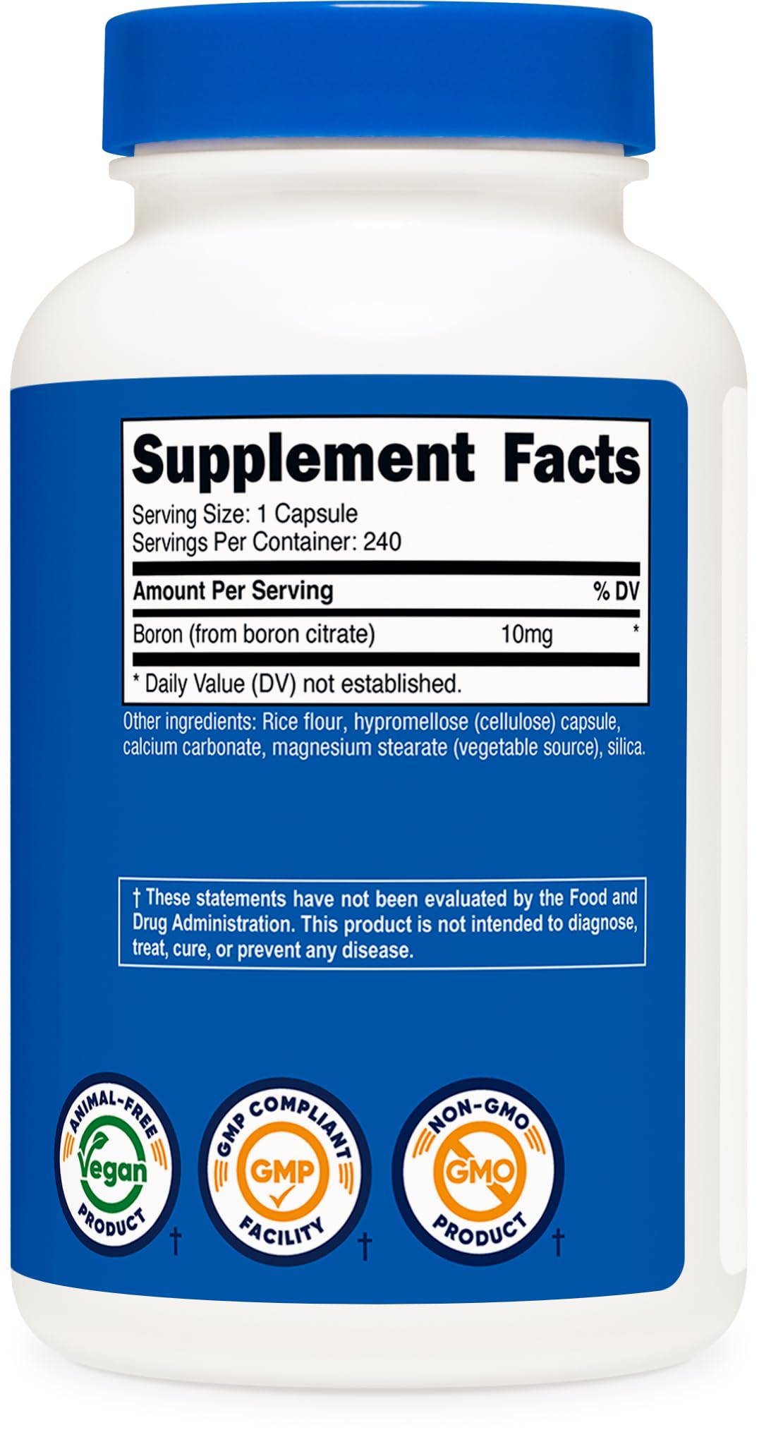 Nutricost Boron Capsules 10mg, 240 Vegetarian Capsules, Gluten Free and Non-GMO - Maple Wellness Supplements