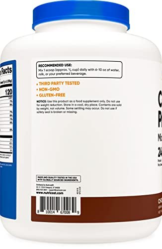 Nutricost Casein Protein Powder 5lb Chocolate - Micellar Casein, Gluten Free, Non-GMO - Maple Wellness Supplements