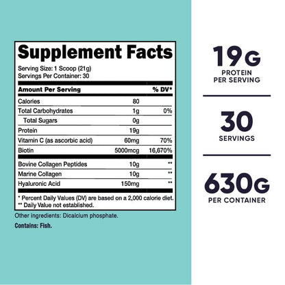 Nutricost Collagen for Women 30 Servings (Unflavored) - Grass-Fed Collagen Peptides - Maple Wellness Supplements
