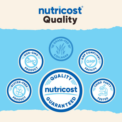 Nutricost Collagen Peptides Powder 1LB (454 G) - Grass Fed Bovine Collagen Hydrolysate (Unflavored) - Maple Wellness Supplements